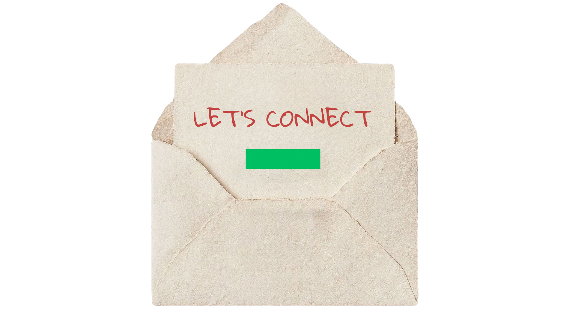 Paper envelope reading Let’s connect
